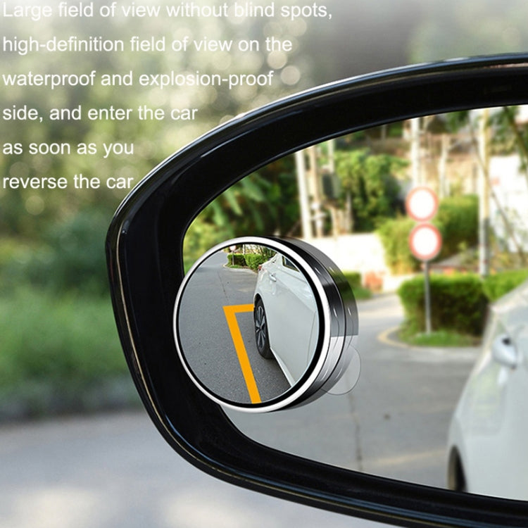 1pair Reversing Mirror Small Round Mirror HD Large View Suction Cup Blind Spot Mirror(Silver)