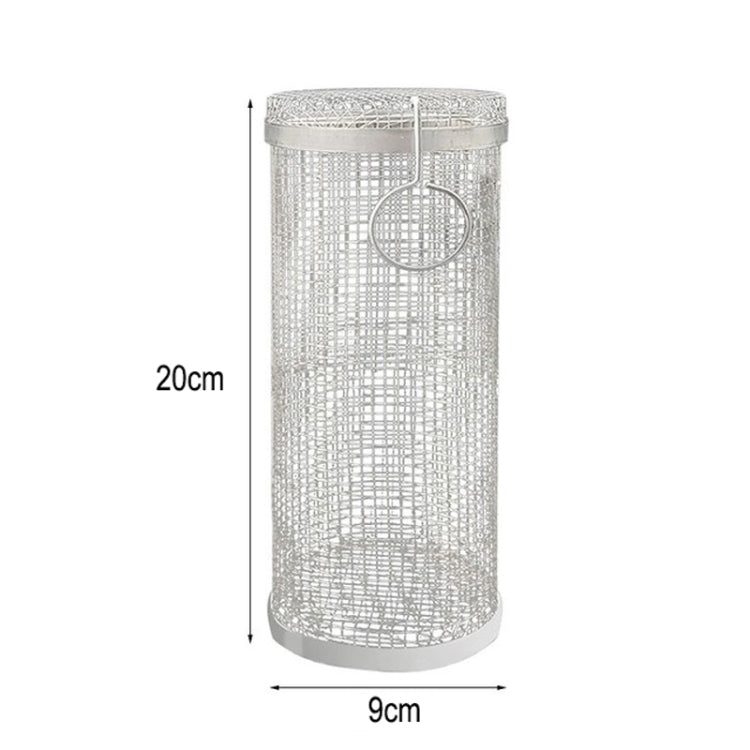 Outdoor Stainless Steel Barbecue Cage BBQ Round Mesh Tube 20cm With Hook