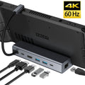 For Steam Deck HDMI+RJ45+2 USB 3.0 +USB-C/Type-C 3.0+USB-C PD 100W  6-In-1 Base Docking Station Bracket