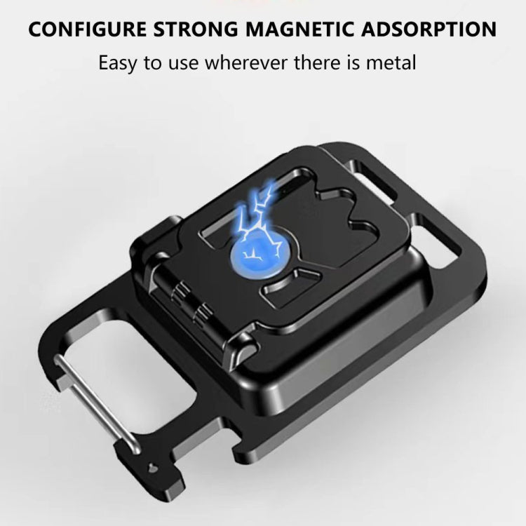 Key Chain Light Magnetic Suction Work Light Rechargeable Flashlight For Outdoor Camping(White)