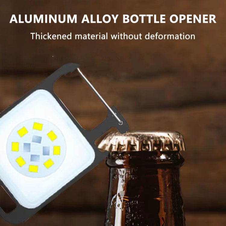 Key Chain Light Magnetic Suction Work Light Rechargeable Flashlight For Outdoor Camping(White)