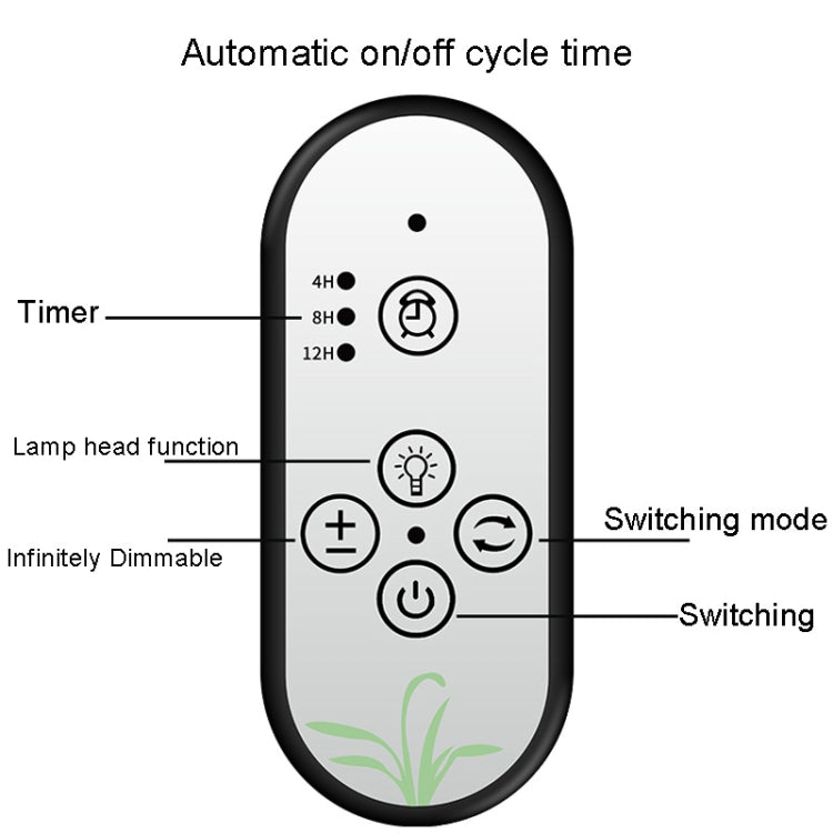 LED Plant Growth Light USB Remote Control Timing Fill Light Two Heads(Red Warm Light)