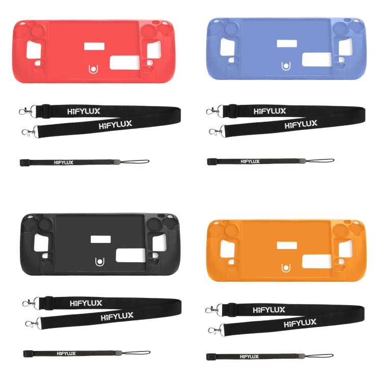 For Steam Deck Hifylux ST-PF14 Game Console Silicone Case Anti-scratch Non-slip Handheld Case Lanyard, Silicone Case Black, Silicone Case Blue, Silicone Case Red, Silicone Case Orange