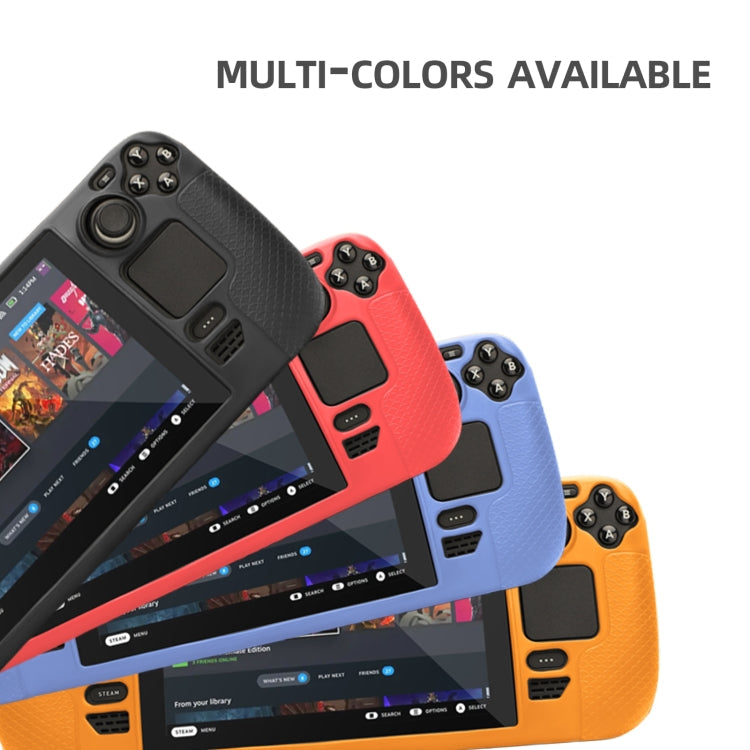 For Steam Deck Hifylux ST-PF14 Game Console Silicone Case Anti-scratch Non-slip Handheld Case Lanyard, Silicone Case Black, Silicone Case Blue, Silicone Case Red, Silicone Case Orange