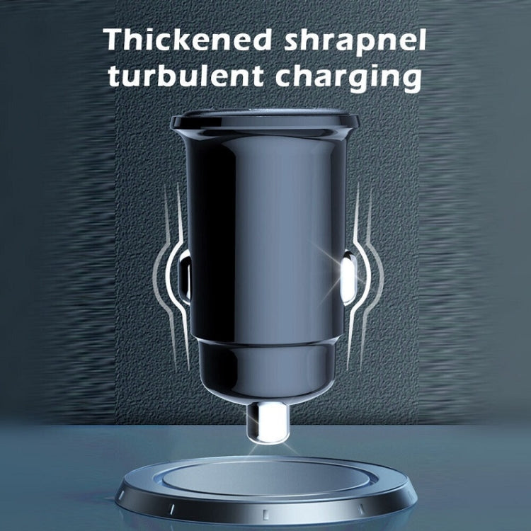 PD 30W Dual Port USB Super Fast Charge Car Charger, 30W Black