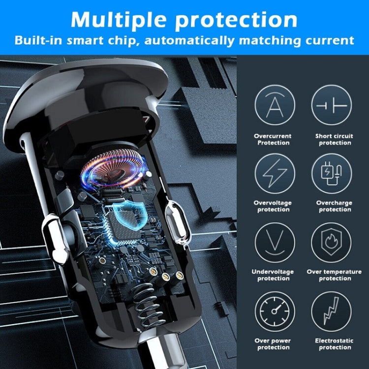 PD 30W Dual Port USB Super Fast Charge Car Charger, 30W Black
