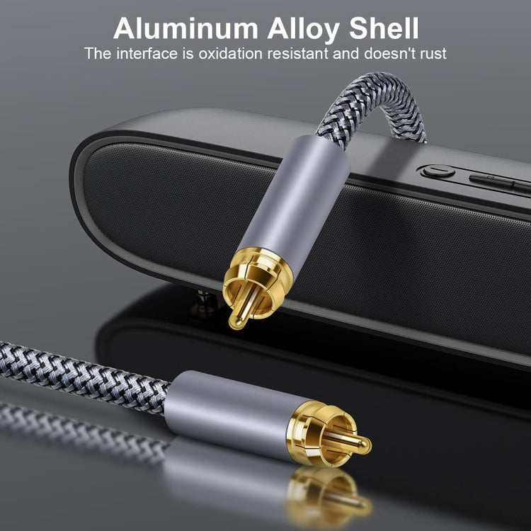 10m Pure Copper RCA Coaxial HIFI Digital Audio Cable SPDIF Subwoofer Speaker Cable(Silver Gray)