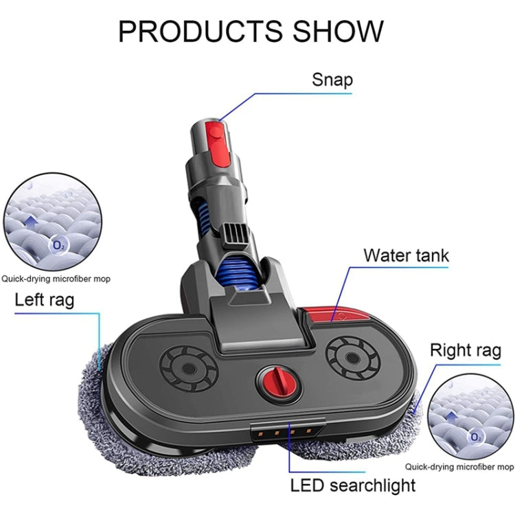 For Dyson V15  Vacuum Cleaner Electric Mopping Head Integrated Water Tank With 6pcs Rag
