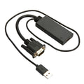 HD55Y VGA To HDMI Adapter Cable VGA? To HD 1080P Converter With Power Supply(Black)