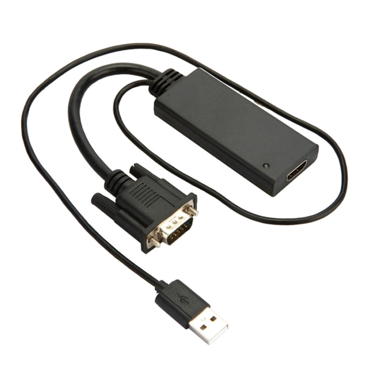 HD55Y VGA To HDMI Adapter Cable VGA? To HD 1080P Converter With Power Supply(Black)
