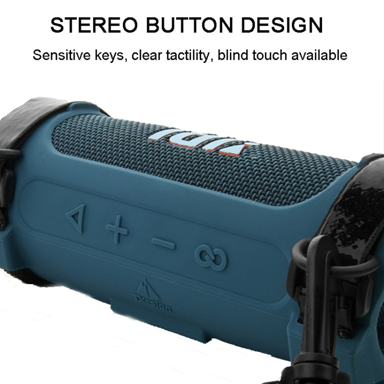 For JBL Flip 6 Speaker Bag Travel Carrying Silicone Case With Shoulder Strap(Blue)