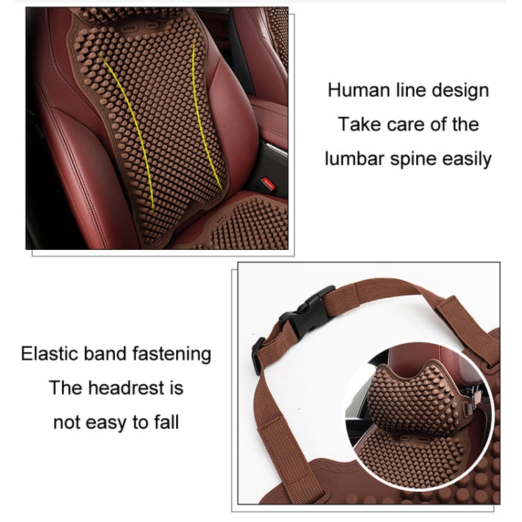 Silicone Car Seat Cushion Summer Breathable Cool Pad, Color: Lumbar Cushion Coffee