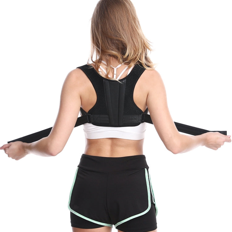 Adjustable Back Posture Corrector with Back Support Bar for Women and Men Free Size(Black)