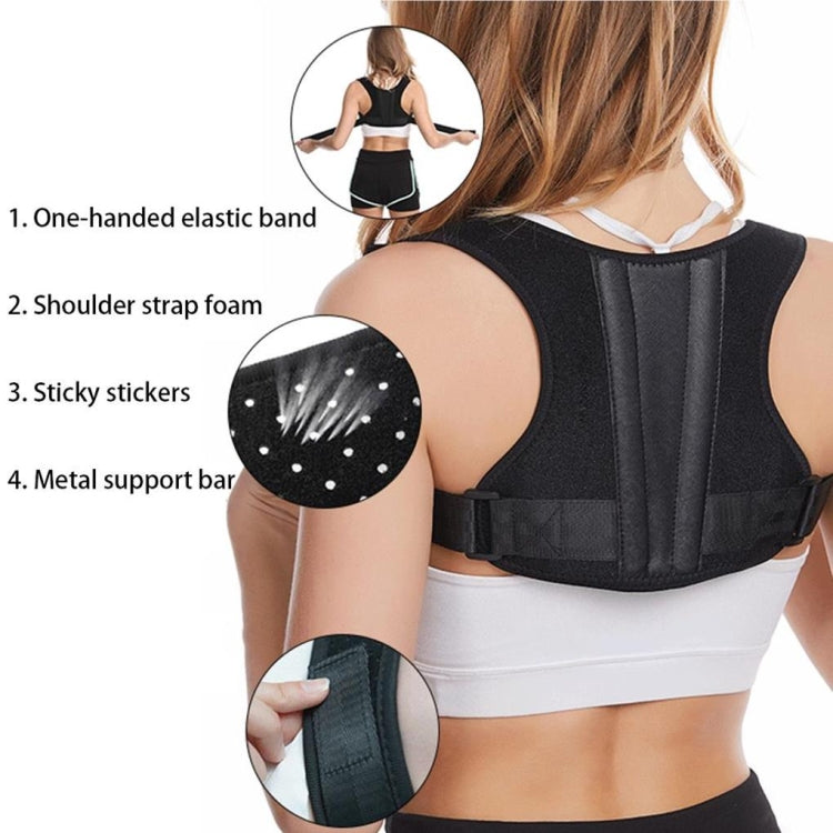 Adjustable Back Posture Corrector with Back Support Bar for Women and Men Free Size(Black)