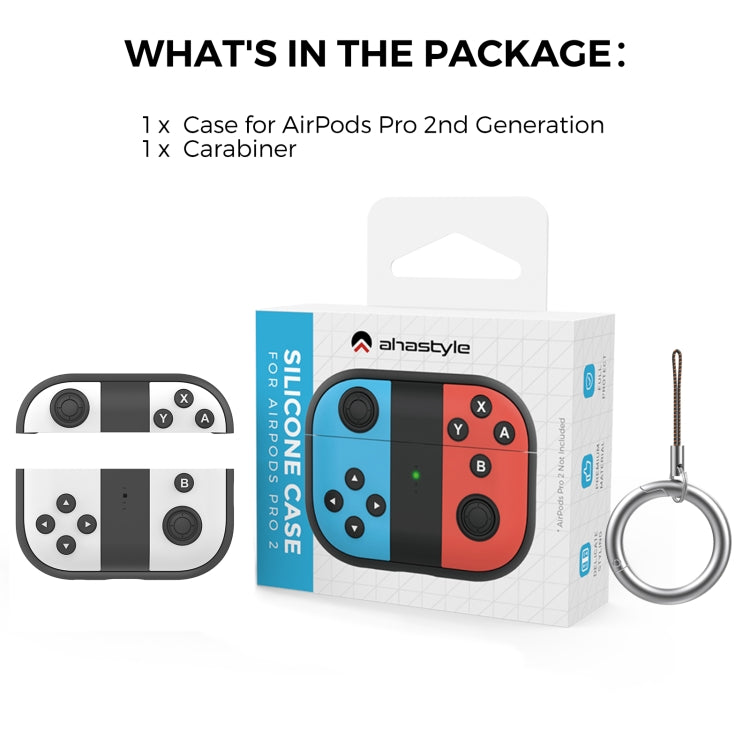 For AirPods Pro 2 AhaStyle PT-JY08 Split Silicone Cartoon Earphone Protective Case(Blue And Red)