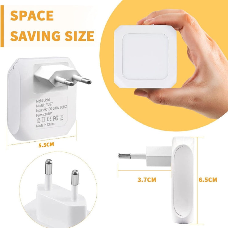 0.6W Stepless Dimming Induction Night Light Square Light Guide Plate Baby Night Light(EU PLug)