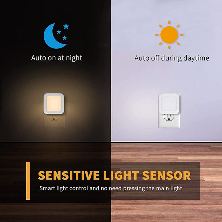 0.6W Stepless Dimming Induction Night Light Square Light Guide Plate Baby Night Light(EU PLug)