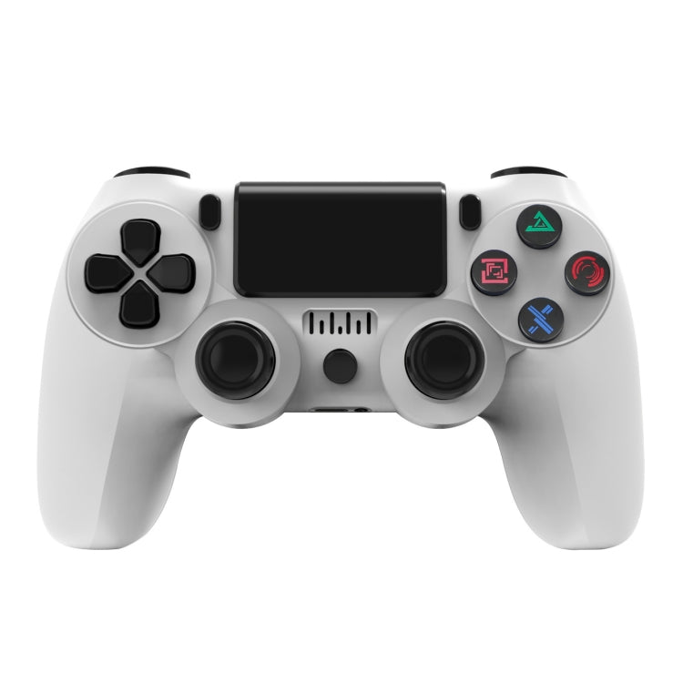 For PS4 Wireless Bluetooth Game Controller With Light Strip Dual Vibration Game Handle, White, Black, Red, Blue, Green, Rose Red, Letter, Line, Fire Ghost, Cartoon, Hulk, Skeleton, Gear, Lightning, Flame, Cloud, Burst, Wood Grain, Star Red             ...