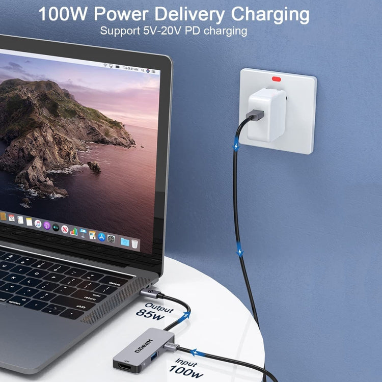 QGeeM UH03-1 USB3.0 Multifunctional Docking Station Type-C PD100W HUB(3 in 1)
