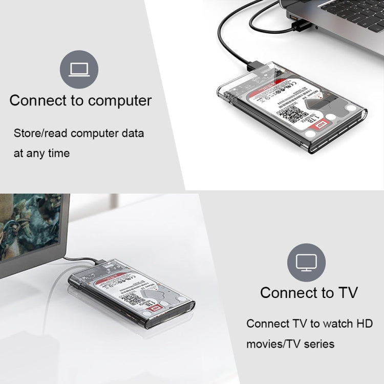 Micro-USB QGeeM USB3.0 Transparent High-Speed 2.5 Inch Universal Laptop External Hard Disk Box