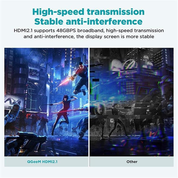 QGeeM QG-AV17 HDMI To HDMI Connection Cable Support 8K&60Hz 1m Length