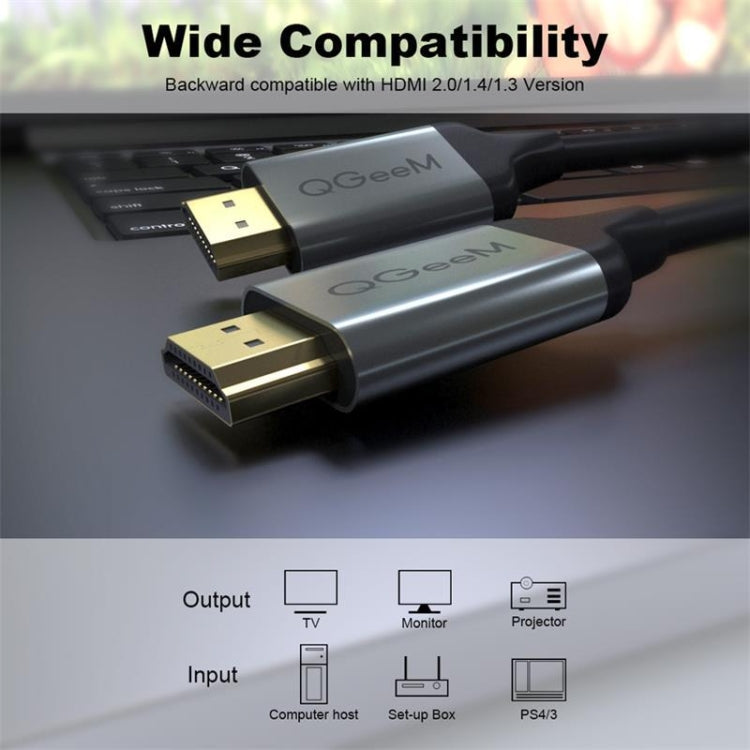 QGeeM QG-AV17 HDMI To HDMI Connection Cable Support 8K&60Hz 1m Length