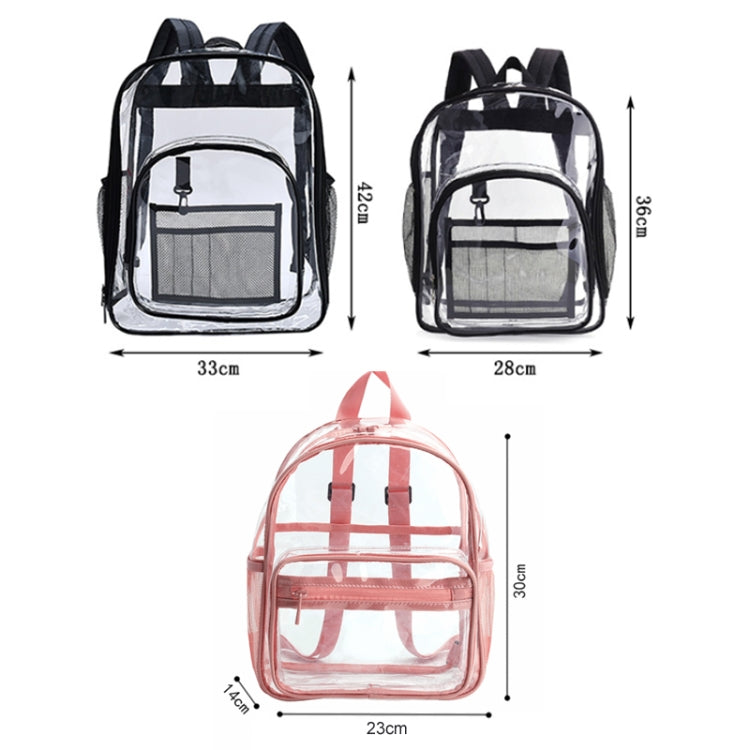PVC Transparent Waterproof Backpack Student School Bag, Color: Candy Color Black