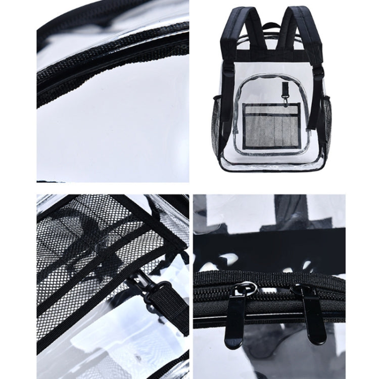 PVC Transparent Waterproof Backpack Student School Bag, Color: Candy Color Black