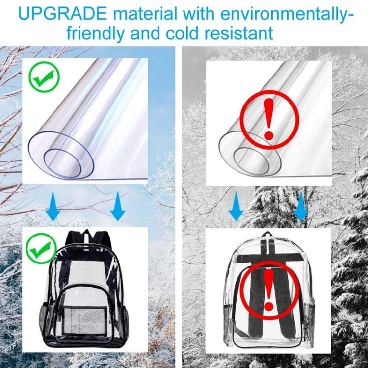 PVC Transparent Waterproof Backpack Student School Bag, Color: Candy Color Black