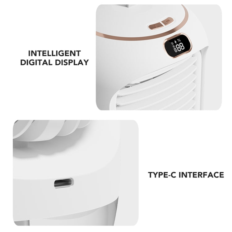 RD22 Rotating Humidification Fan Warm Light Atmosphere Light Automatic Shaking Head with Digital Display Air Cooler(Pink)