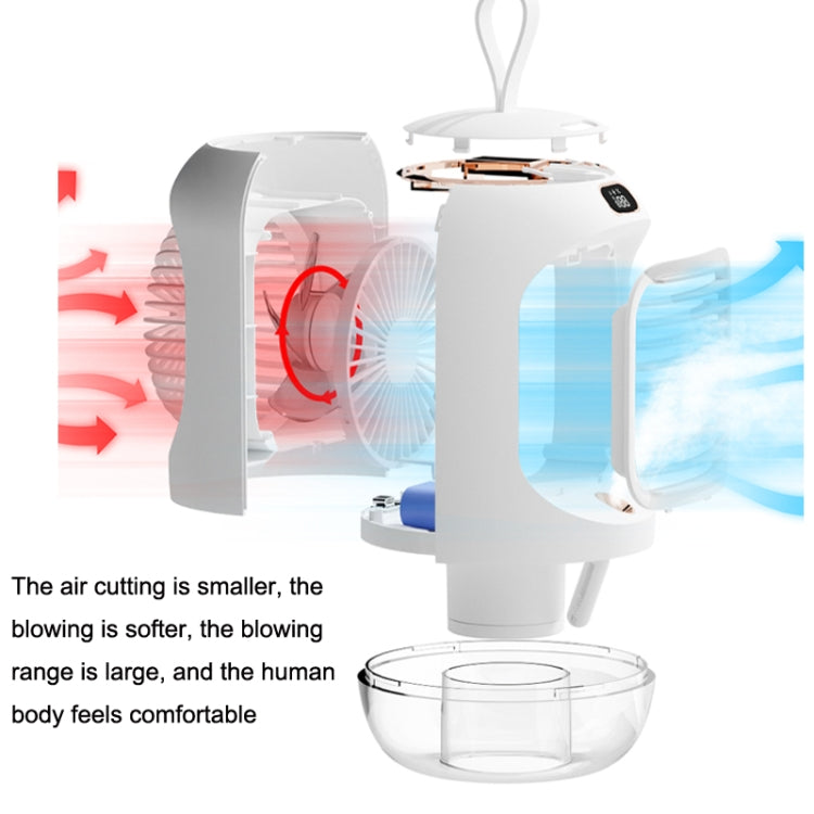 RD22 Rotating Humidification Fan Warm Light Atmosphere Light Automatic Shaking Head with Digital Display Air Cooler(Pink)