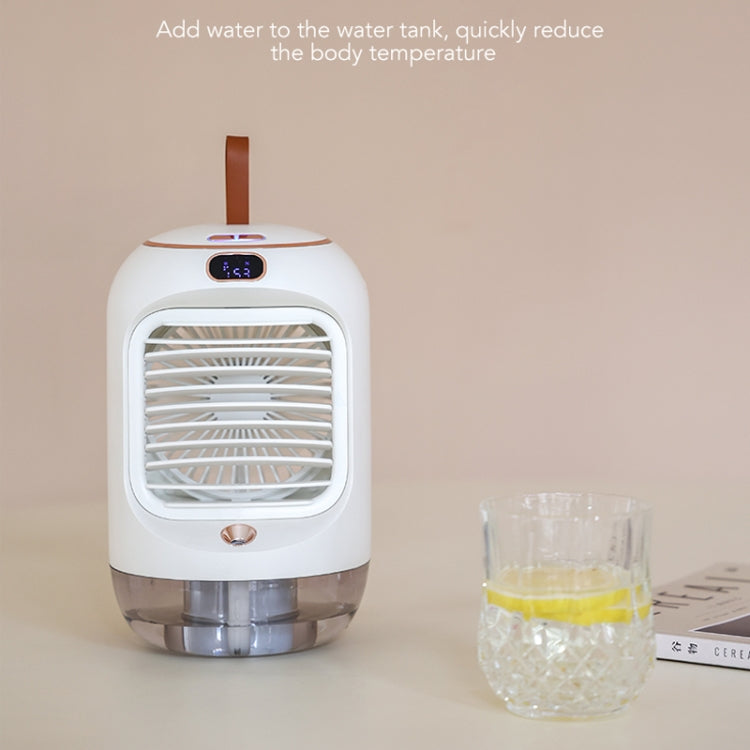 RD22 Rotating Humidification Fan Warm Light Atmosphere Light Automatic Shaking Head with Digital Display Air Cooler(Pink)