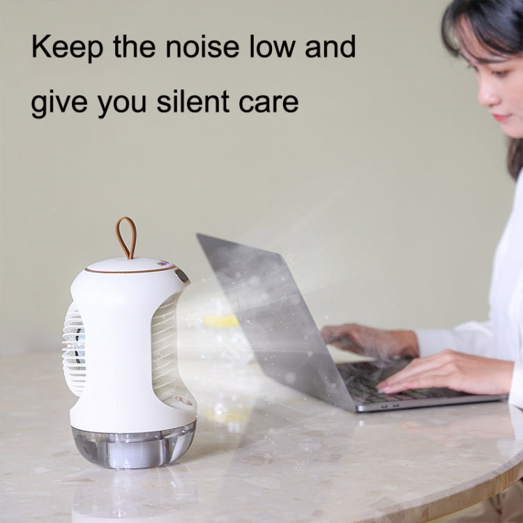 RD22 Rotating Humidification Fan Warm Light Atmosphere Light Automatic Shaking Head with Digital Display Air Cooler(Pink)