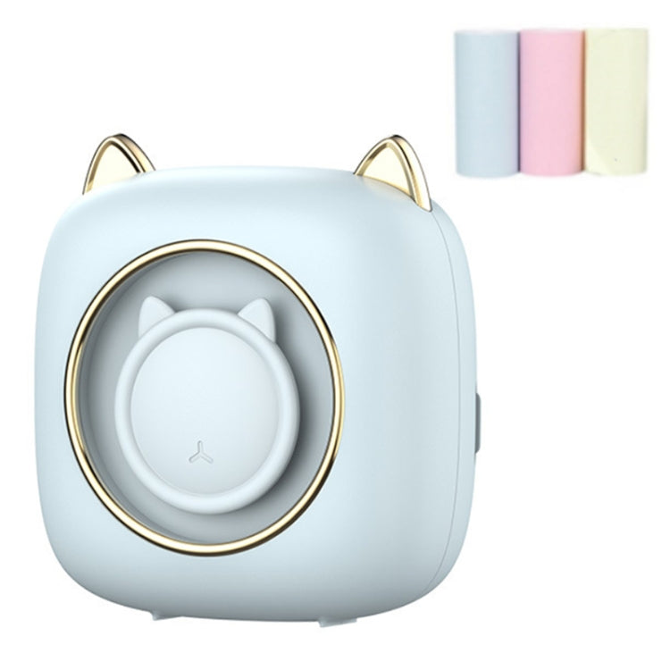 C23 Seven Colors Atmosphere Breathing Light Wireless Thermal Printer, Color: Blue+3 Rolls Color Paper
