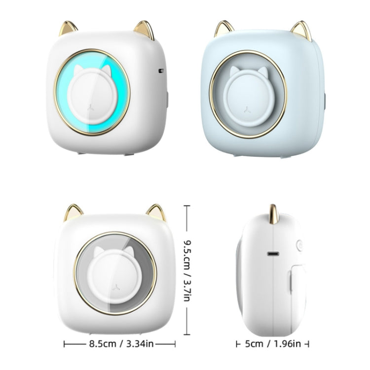 C23 Seven Colors Atmosphere Breathing Light Wireless Thermal Printer, Color: Blue+3 Rolls Color Paper