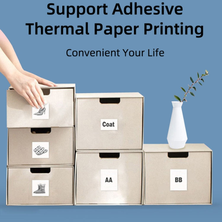 C23 Seven Colors Atmosphere Breathing Light Wireless Thermal Printer, Color: Blue+3 Rolls Color Paper