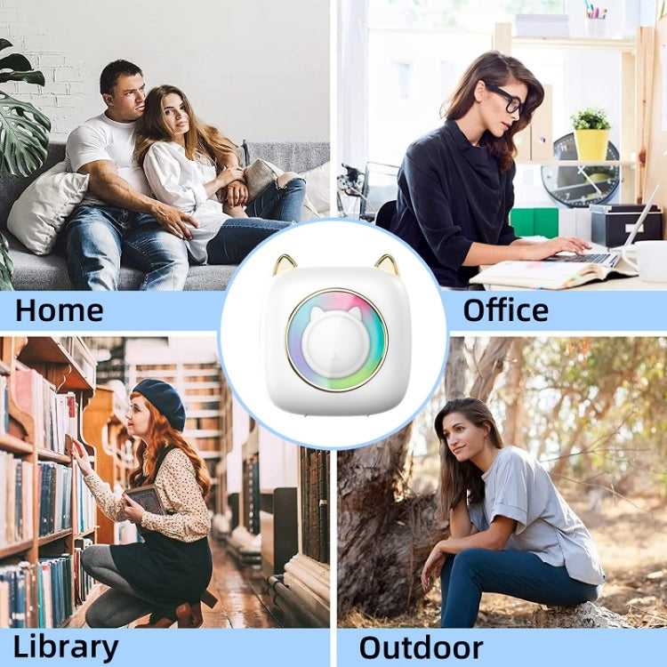 C23 Seven Colors Atmosphere Breathing Light Wireless Thermal Printer, Color: Blue+3 Rolls Color Paper