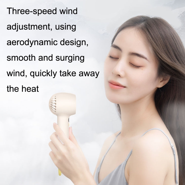 F2302 Handheld Portable Mini USB Office Student Fan with Hook(White)