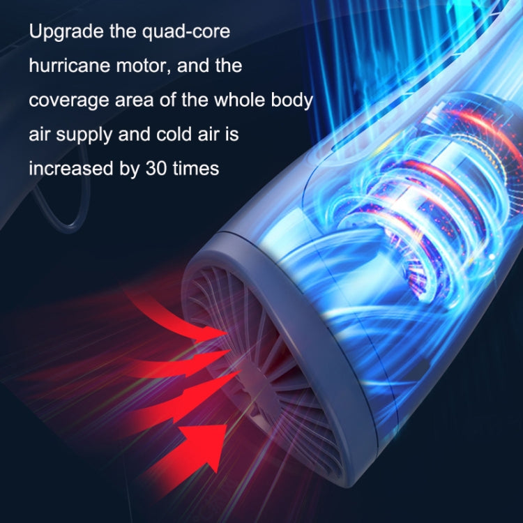 U-23 Ultra-Long Battery Life Outdoor Mute USB Bluetooth Hanging Neck Fan(blue)