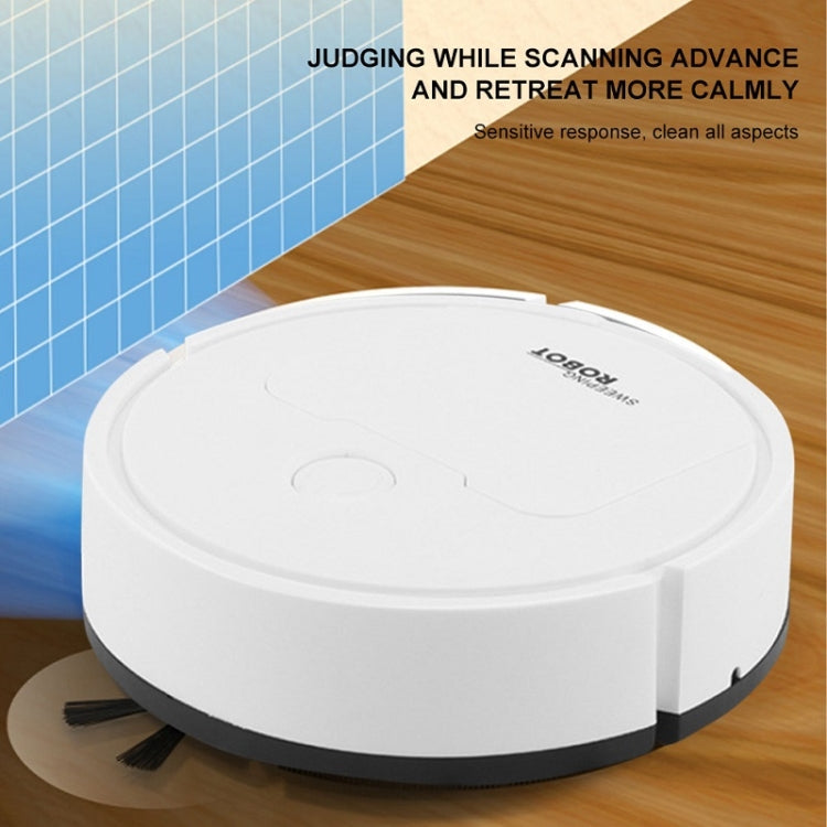 3 in 1 Mini Vacuum Cleaner Intelligent Sweeping Robot(White)