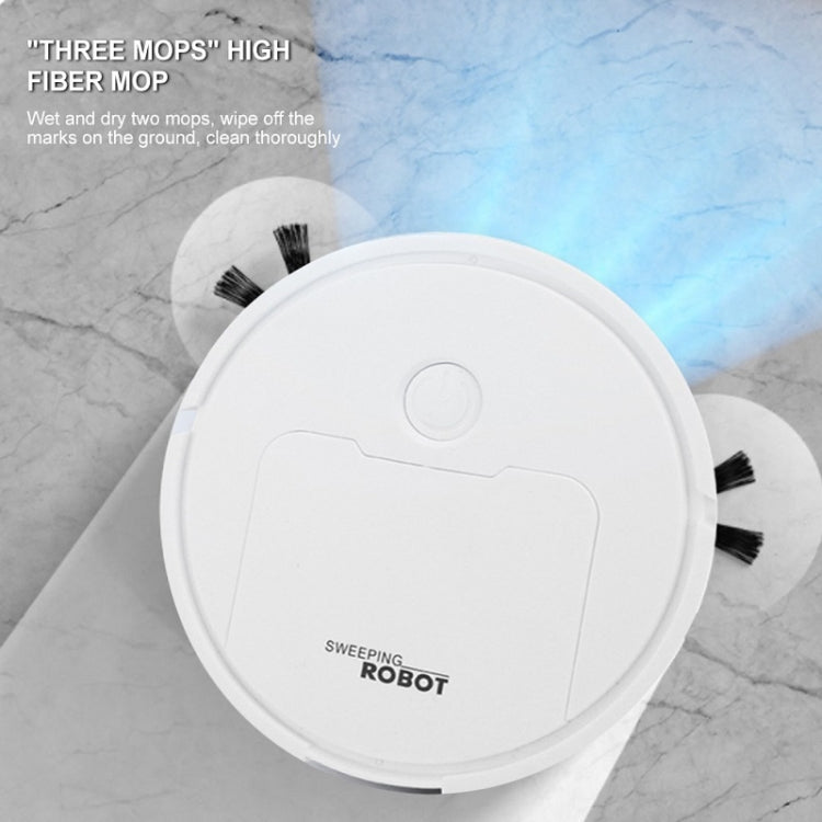 3 in 1 Mini Vacuum Cleaner Intelligent Sweeping Robot(White)