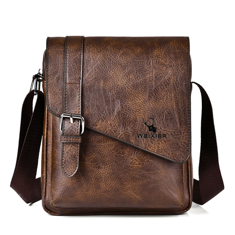 WEIXIER D266 Retro Crossbody Large Capacity Messenger Bag Shoulder Bag Tot Backpack(Dark Brown)