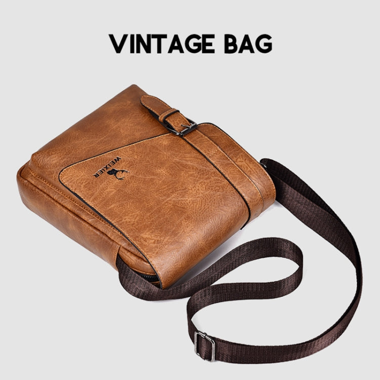 WEIXIER D266 Retro Crossbody Large Capacity Messenger Bag Shoulder Bag Tot Backpack(Dark Brown)