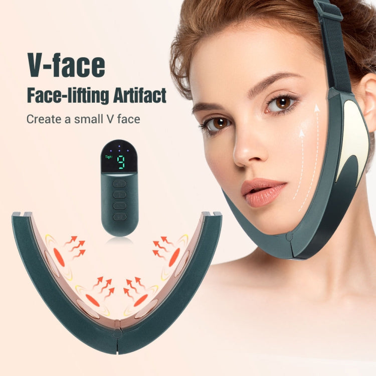 Microcurrent EMS Face Thinning Instrument Red Blue Light Skin Rejuvenation Beauty Instrument(Green)