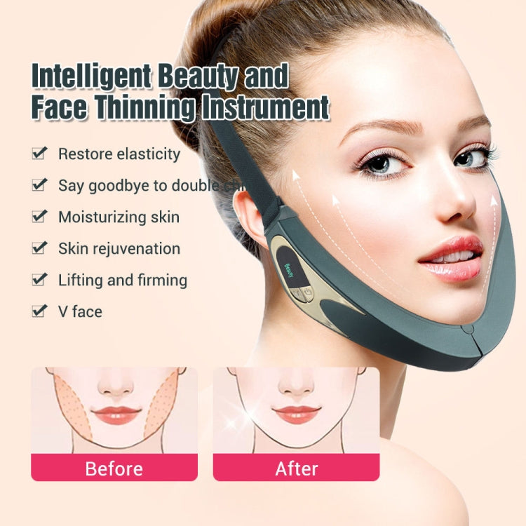 Microcurrent EMS Face Thinning Instrument Red Blue Light Skin Rejuvenation Beauty Instrument(Green)