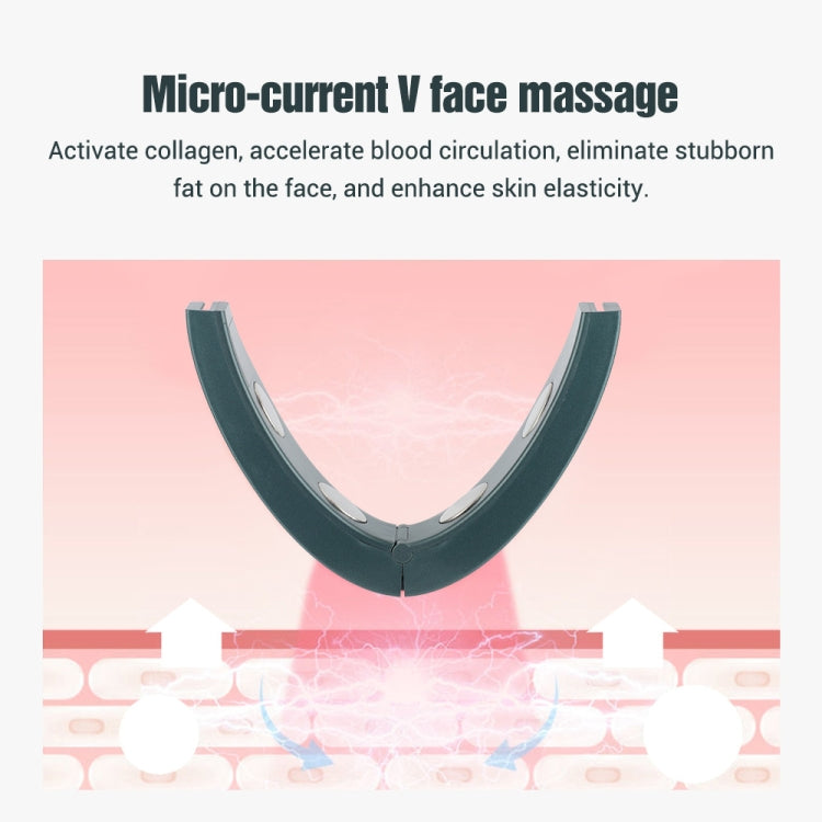 Microcurrent EMS Face Thinning Instrument Red Blue Light Skin Rejuvenation Beauty Instrument(Green)