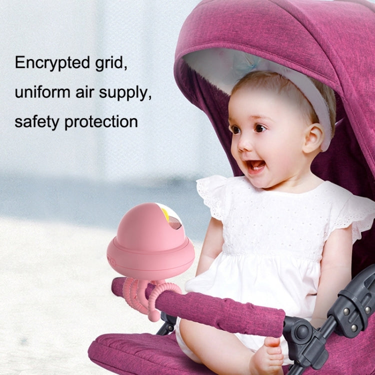 Shaking Head Stroller Fan Leafless Octopus Mute Portable Mini Fan Shaking Head Version (White)