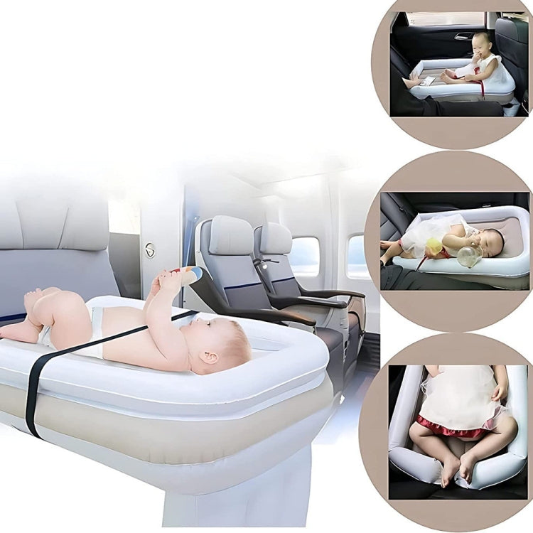 Outdoor Travel Baby Inflatable Bed Children Car Rear Folding Bed Aircraft Inflatable Mattress, Color: Gray?? Bag