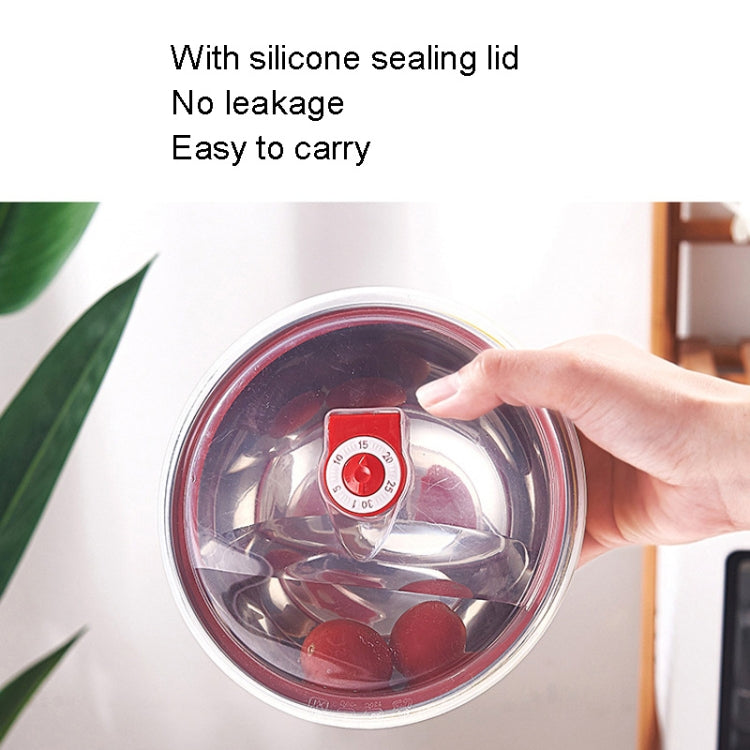 6pcs /Set 13cm Double-Layer Stainless Steel Bowl With Lid Children Dinner Insulated Rice Bowl(6 Colors Matching)