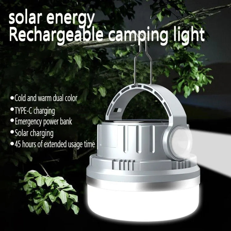 M10 Solar Tent Light With Portable Power Supply Handheld Camping Light Outdoor Vintage Mood Lights(Gray)